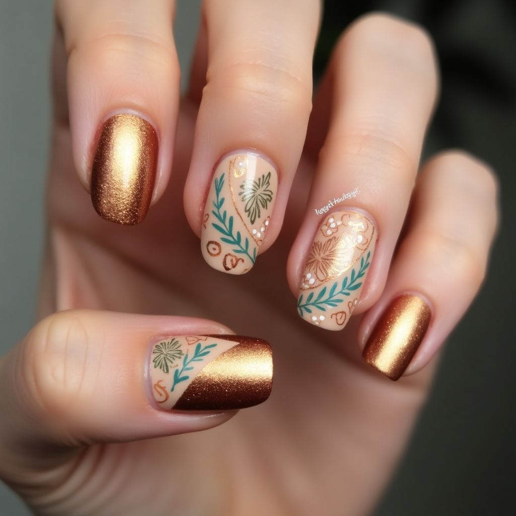 Bronze Summer Nail Design