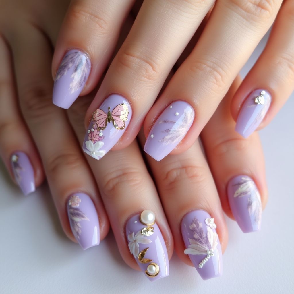 Lilac Summer Nail Design