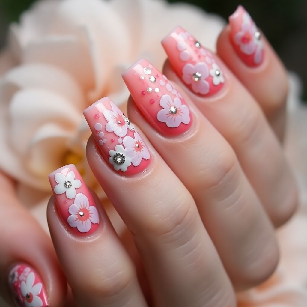 Fuchsia Spring Nail Design