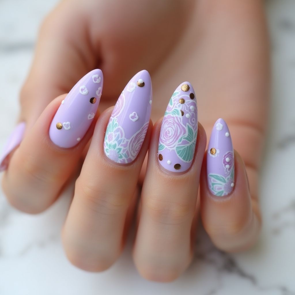 Pastel Purple Summer Nail Design