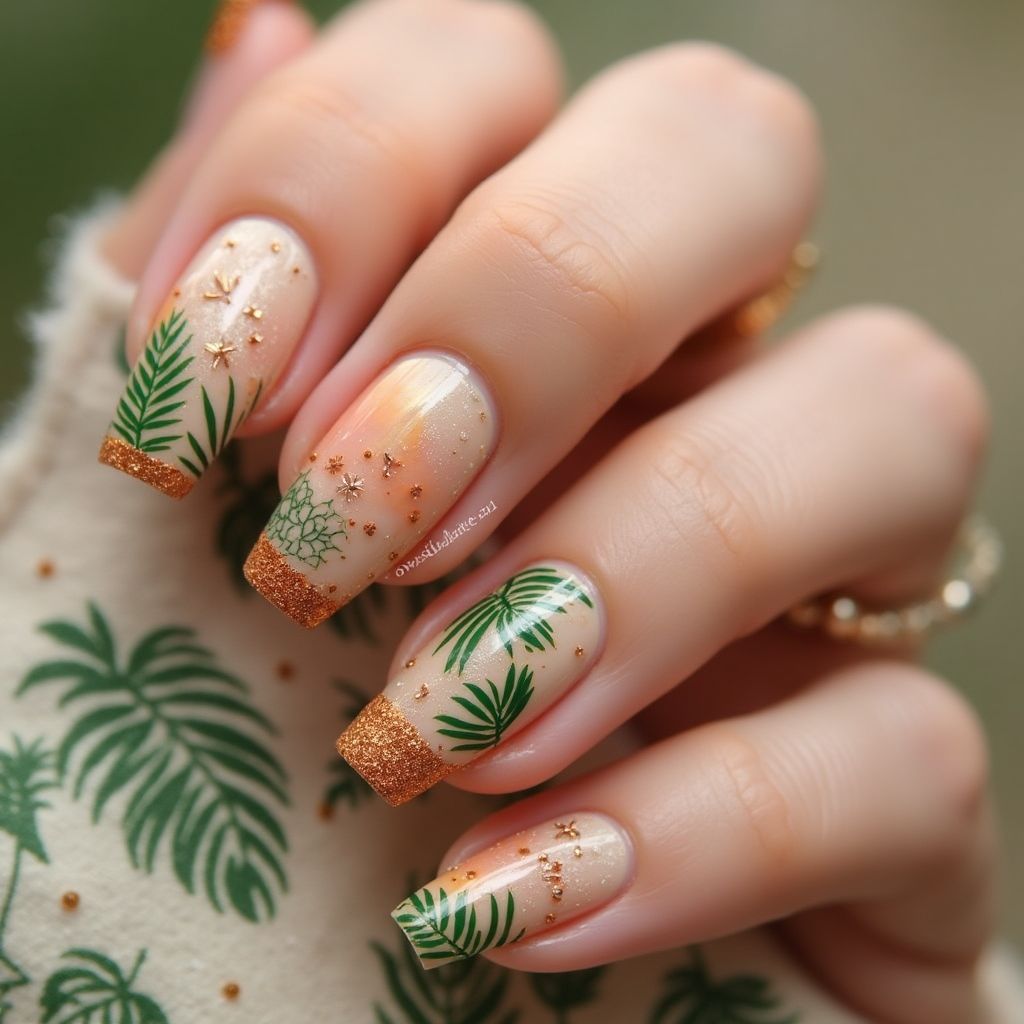 Tan Summer Nail Design