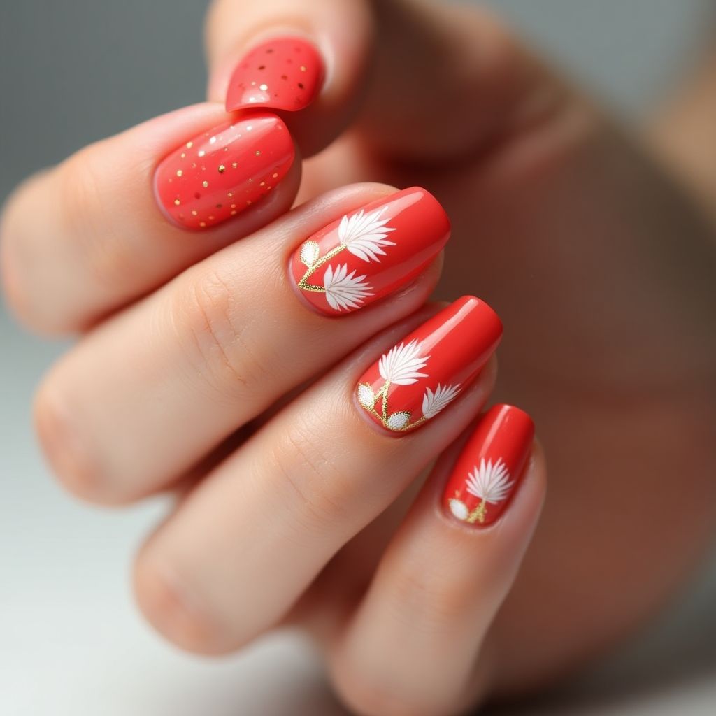 Red Summer Nail Design