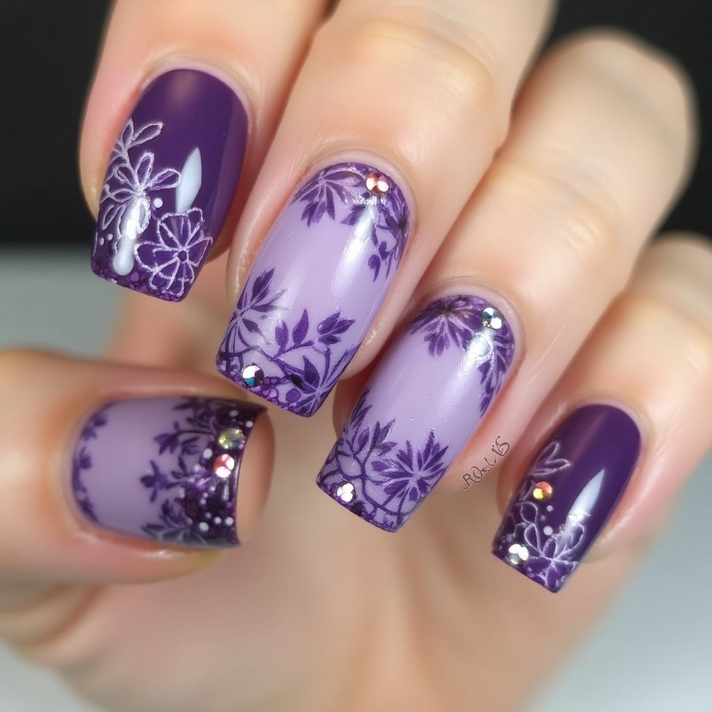 Purple Summer Nail Design