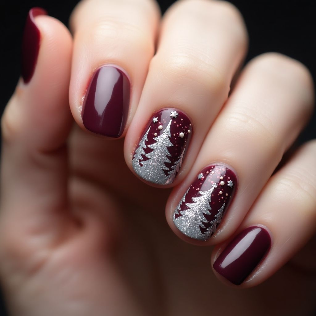 Wine Winter Nail Design