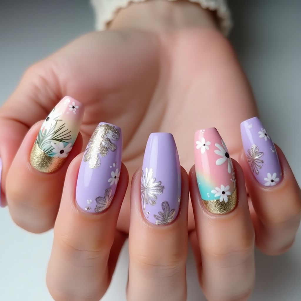 Lilac Summer Nail Design