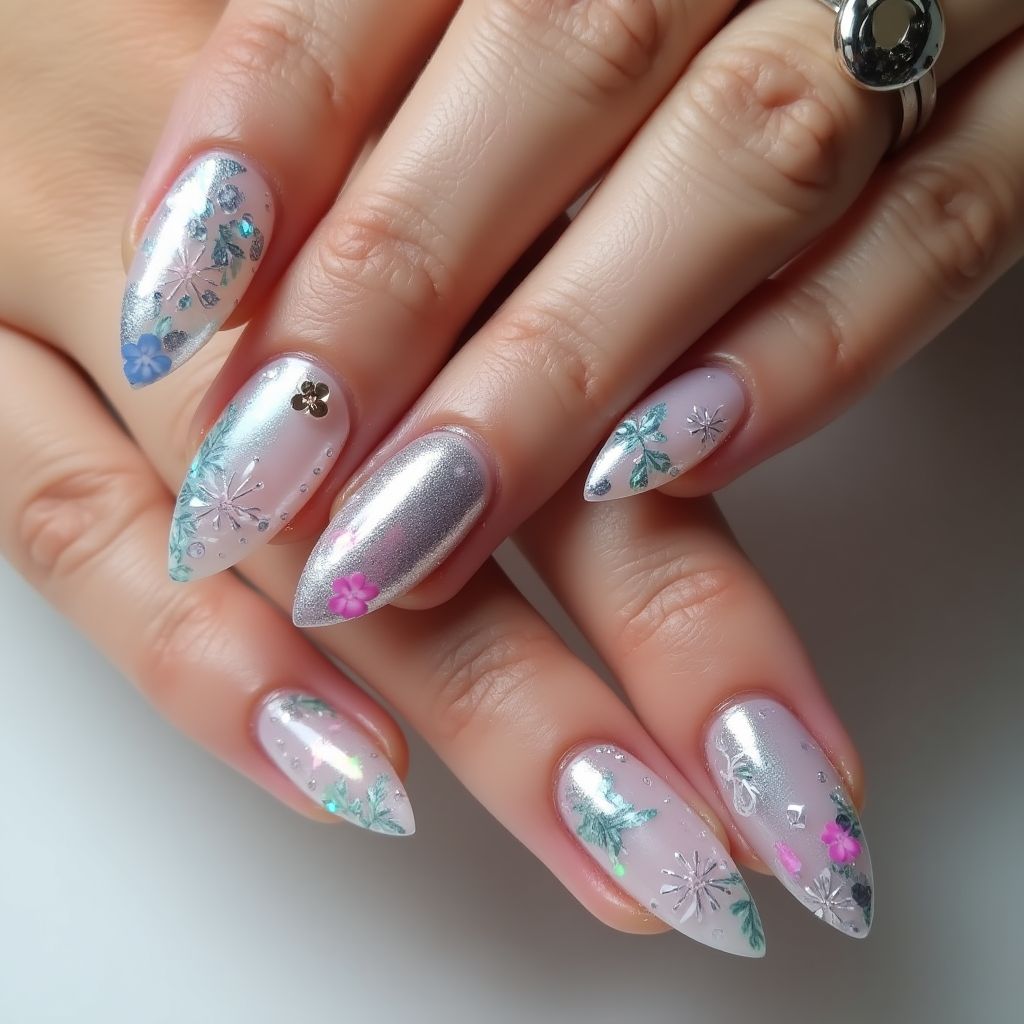 Silver Summer Nail Design