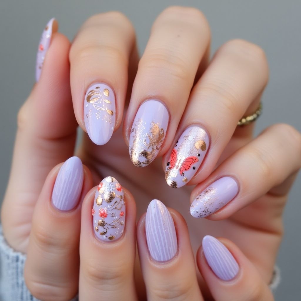 Lilac Summer Nail Design