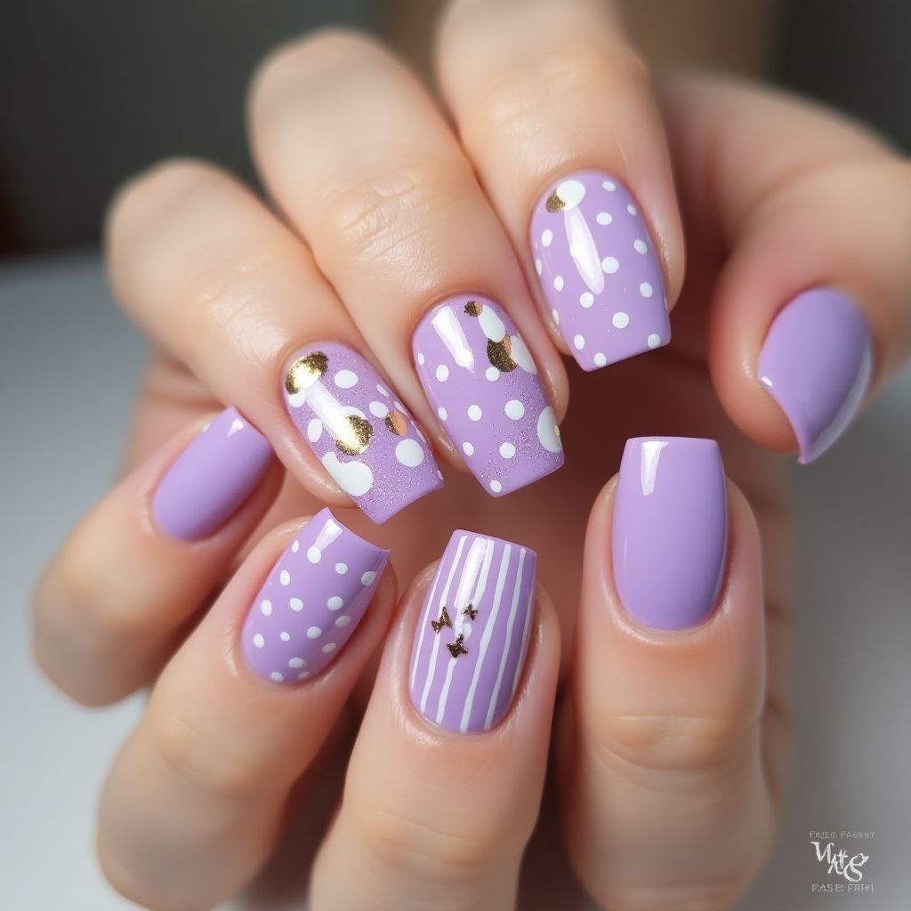 Pastel Purple Summer Nail Design