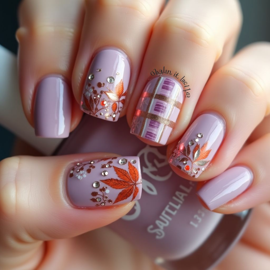 Lilac Autumn Nail Design
