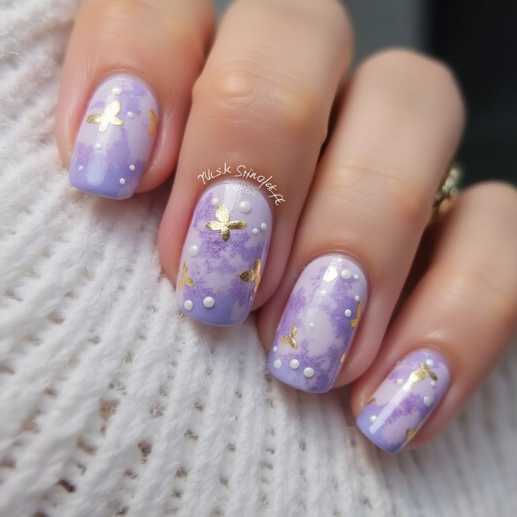 Lavender Summer Nail Design