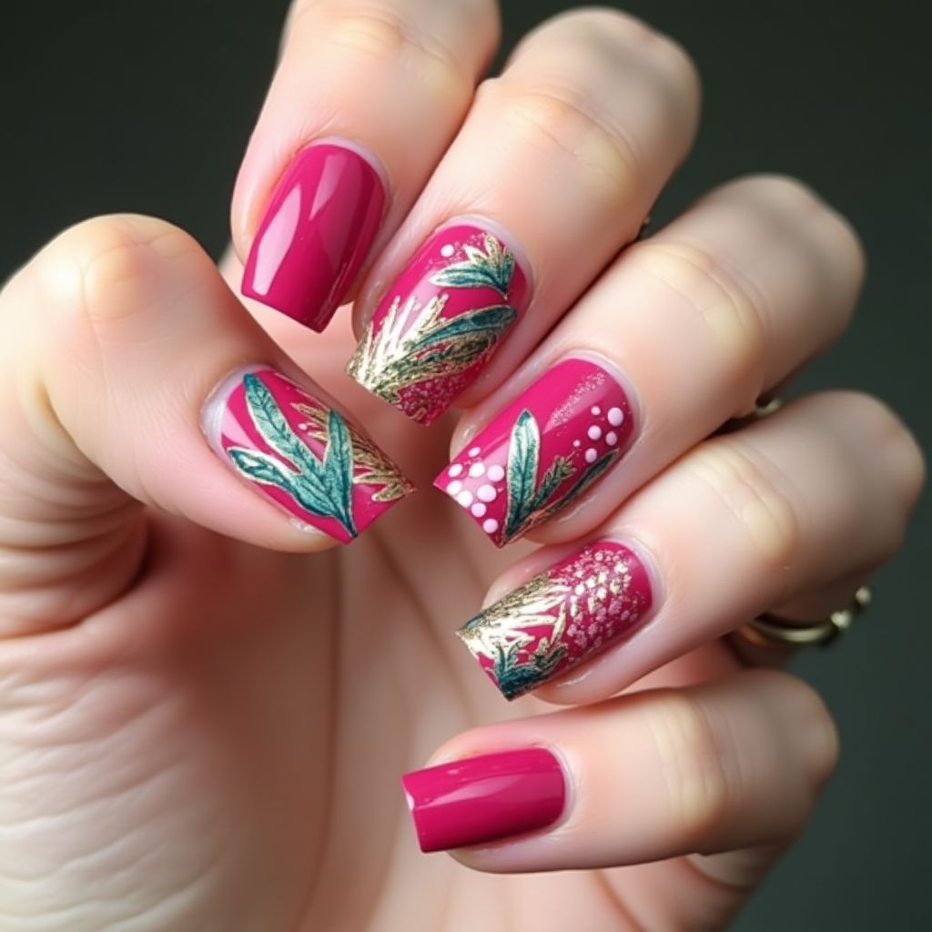 Fuchsia Summer Nail Design