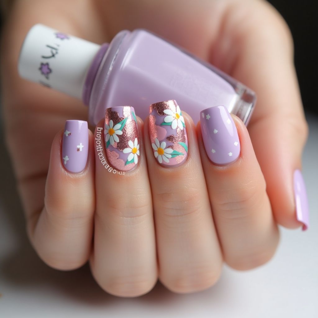Lavender Summer Nail Design