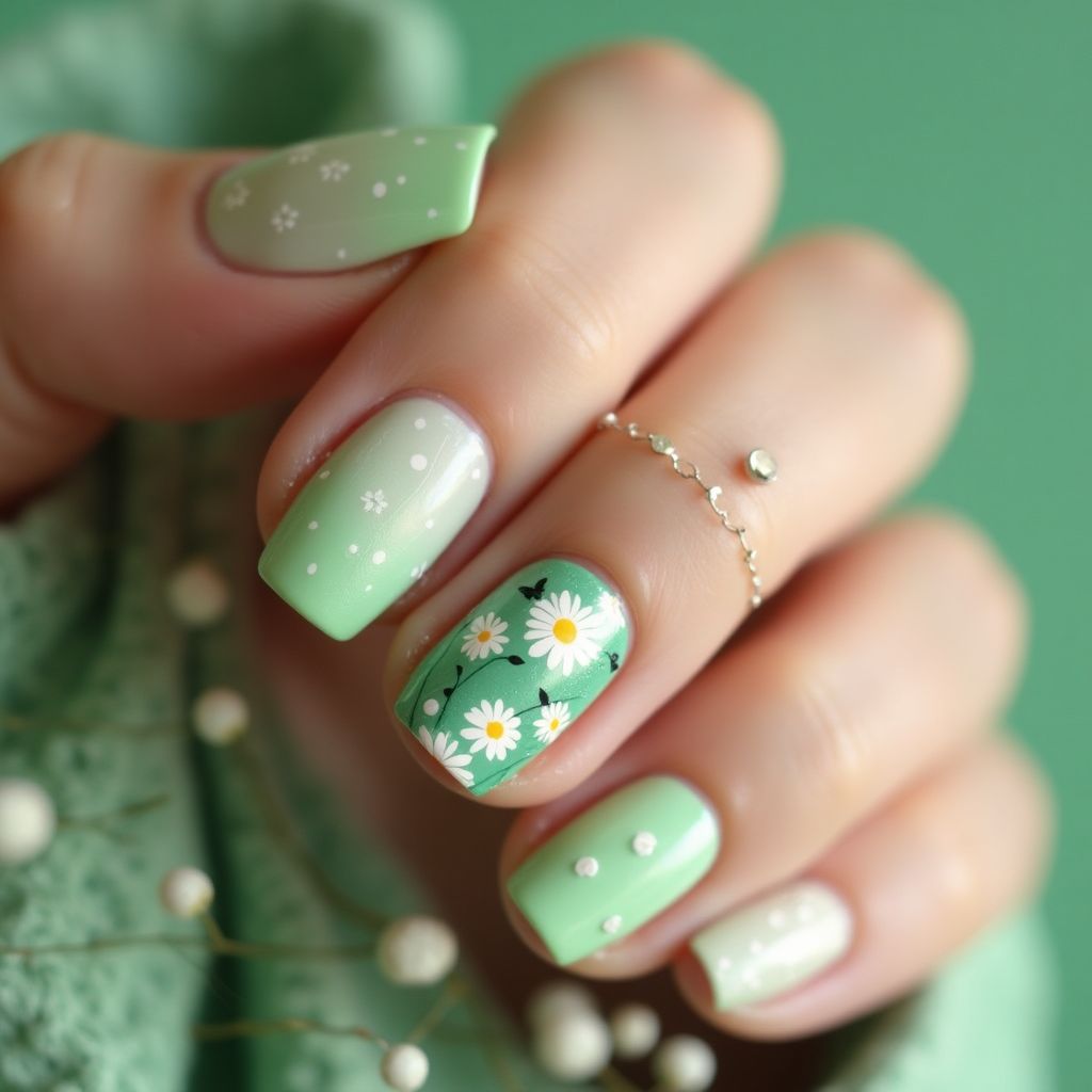 Green Spring Nail Design