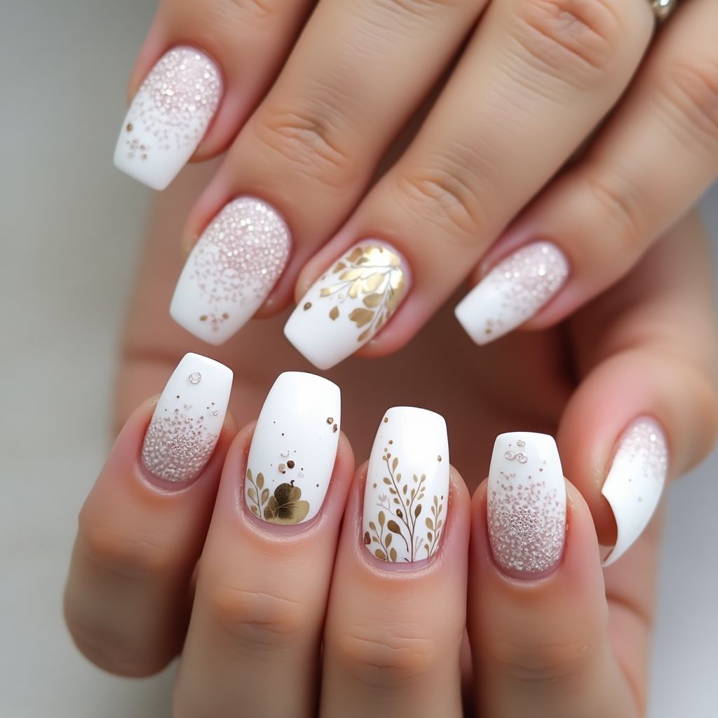 White Autumn Nail Design