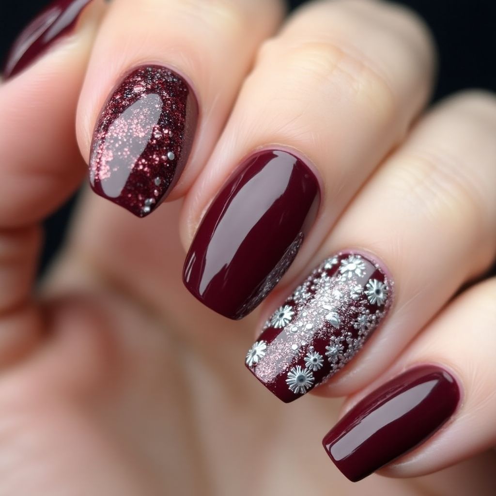 Wine Winter Nail Design
