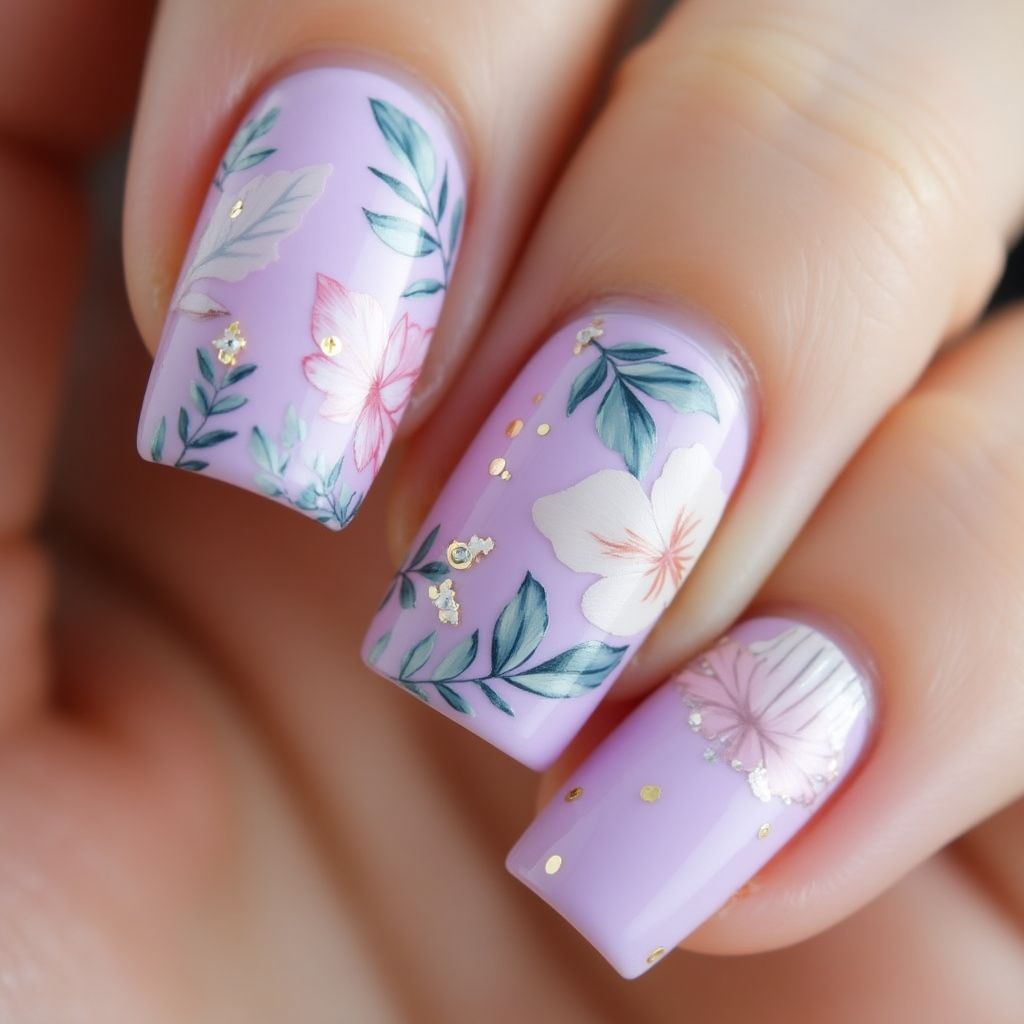 Lilac Summer Nail Design