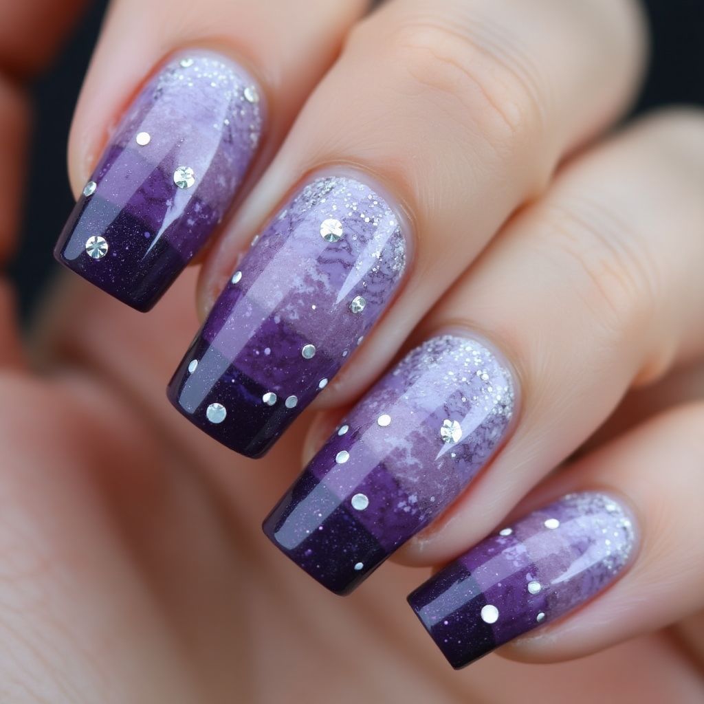 Purple Winter Nail Design