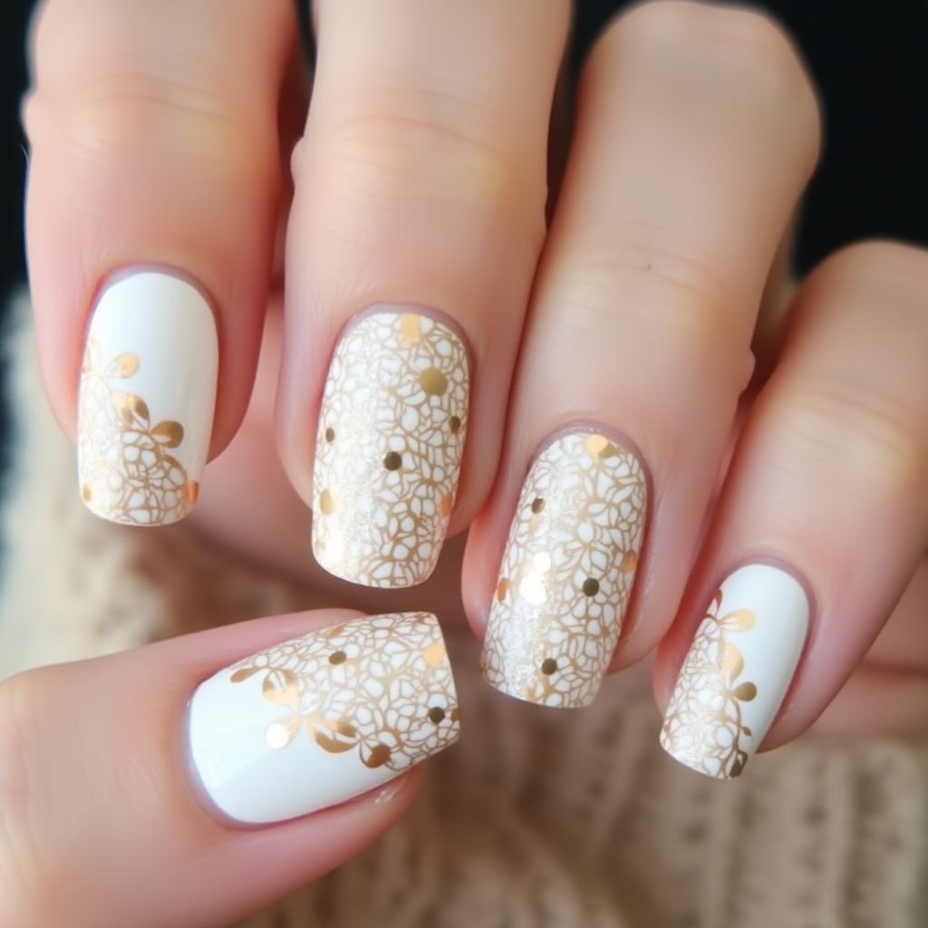 White Autumn Nail Design