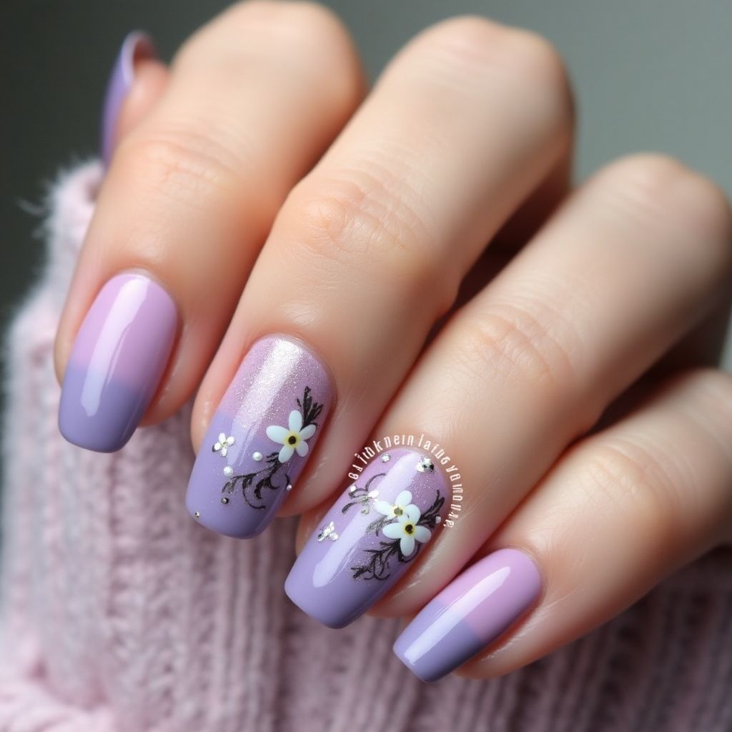 Pastel Purple Spring Nail Design