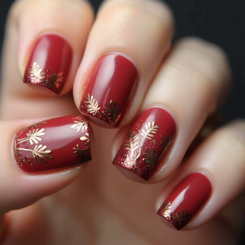 Red Autumn Nail Design