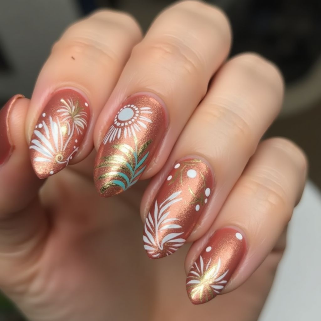 Bronze Summer Nail Design