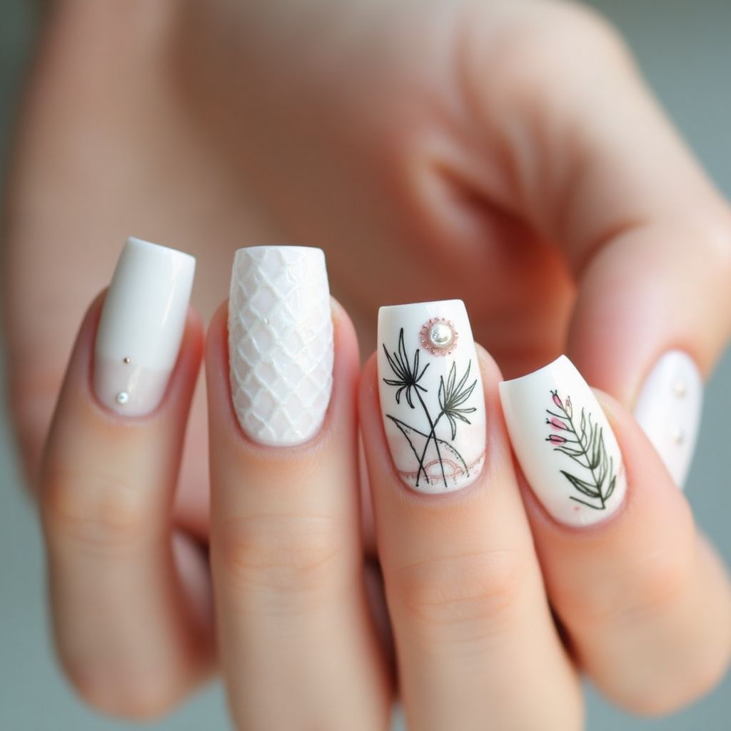 White Summer Nail Design