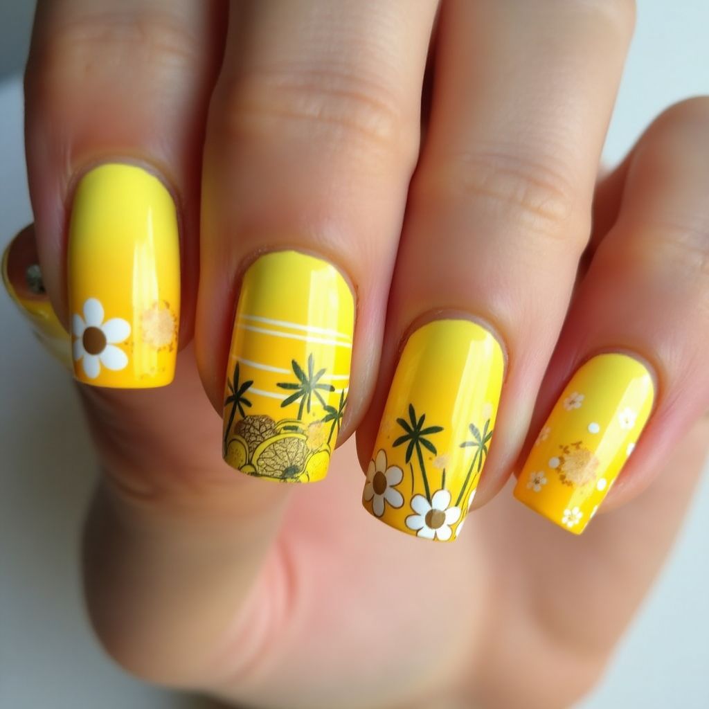 Yellow Summer Nail Design