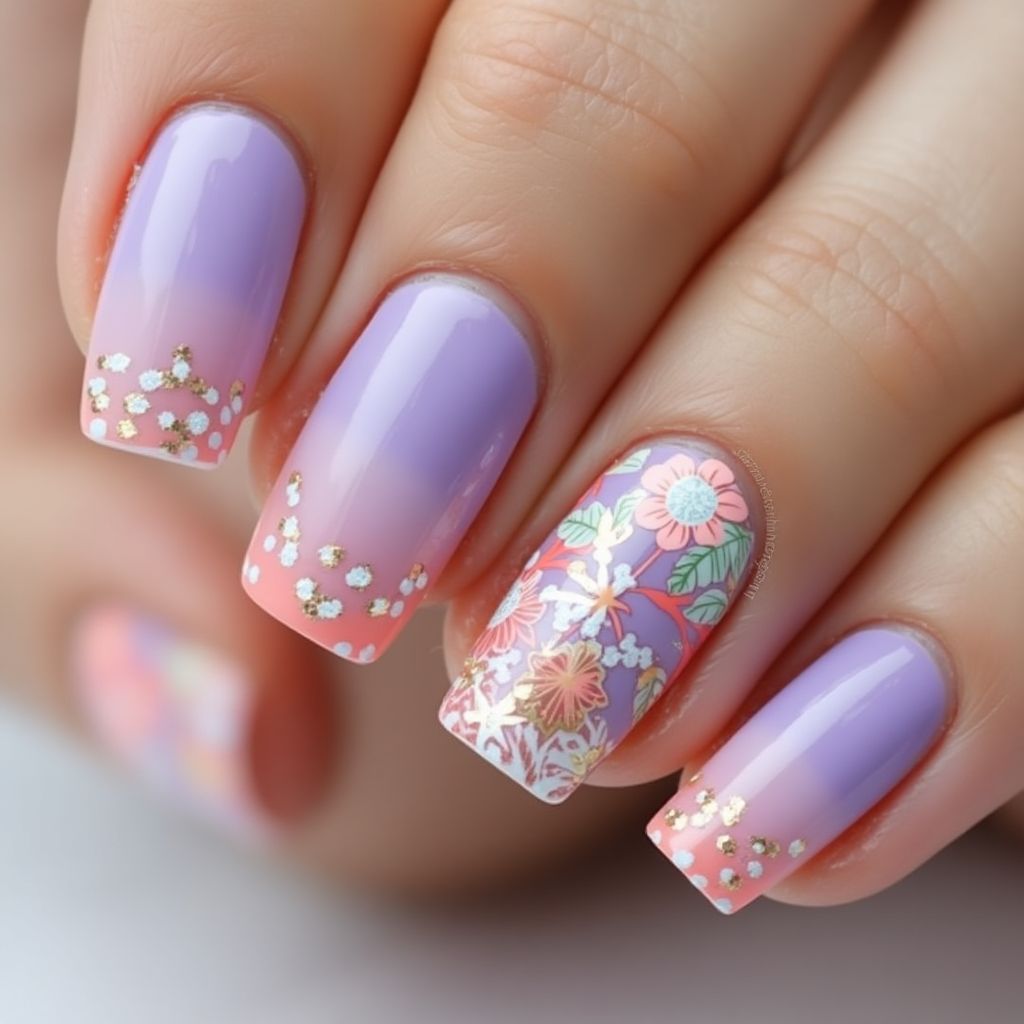 Lavender Summer Nail Design