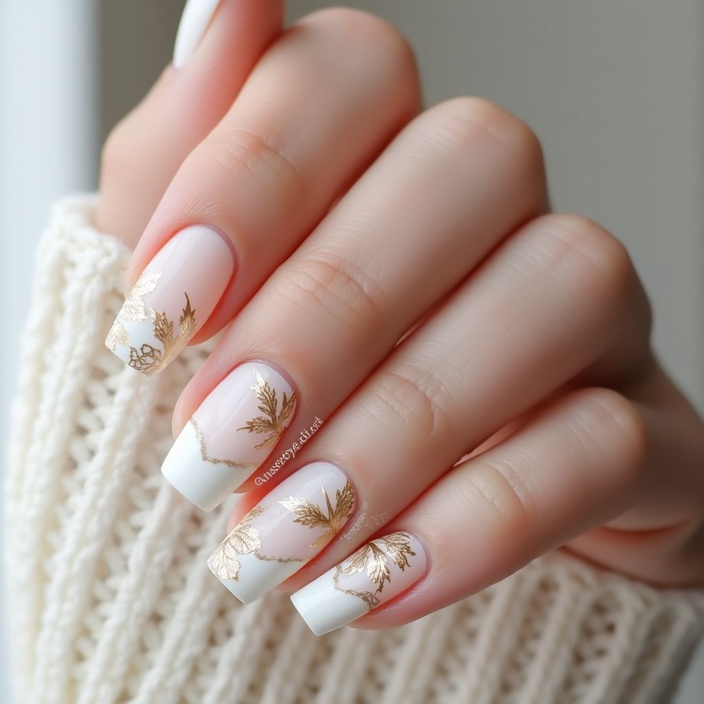 White Autumn Nail Design