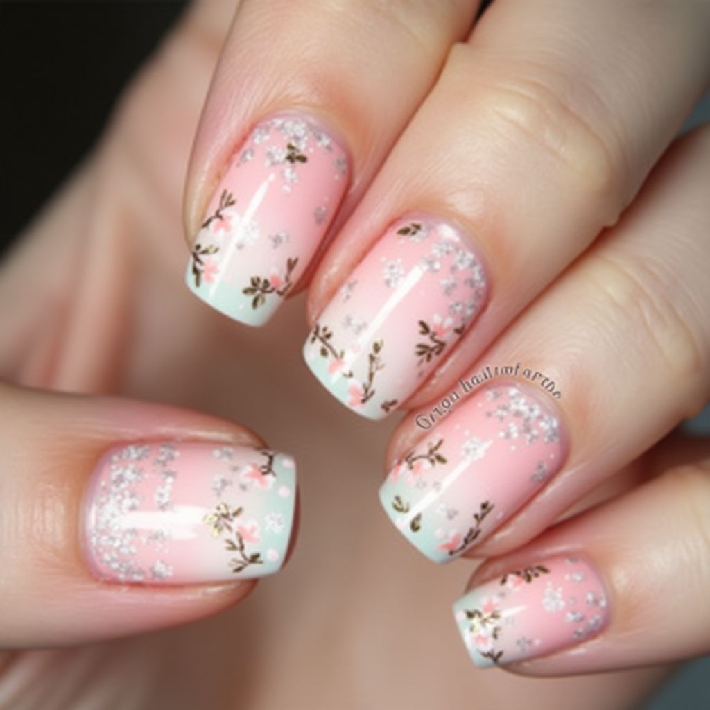 Baby Pink Spring Nail Design