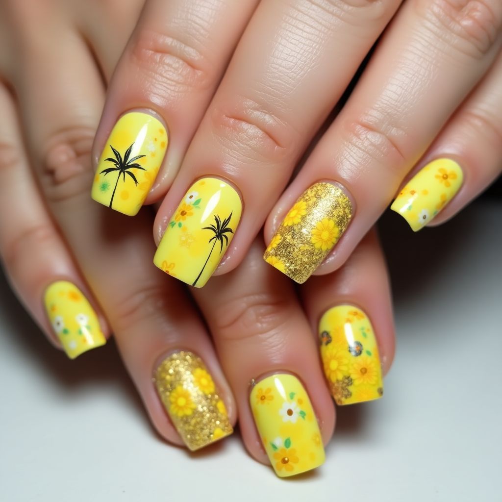 Yellow Summer Nail Design
