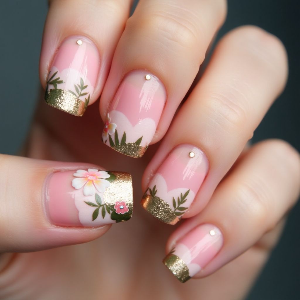 Baby Pink Summer Nail Design