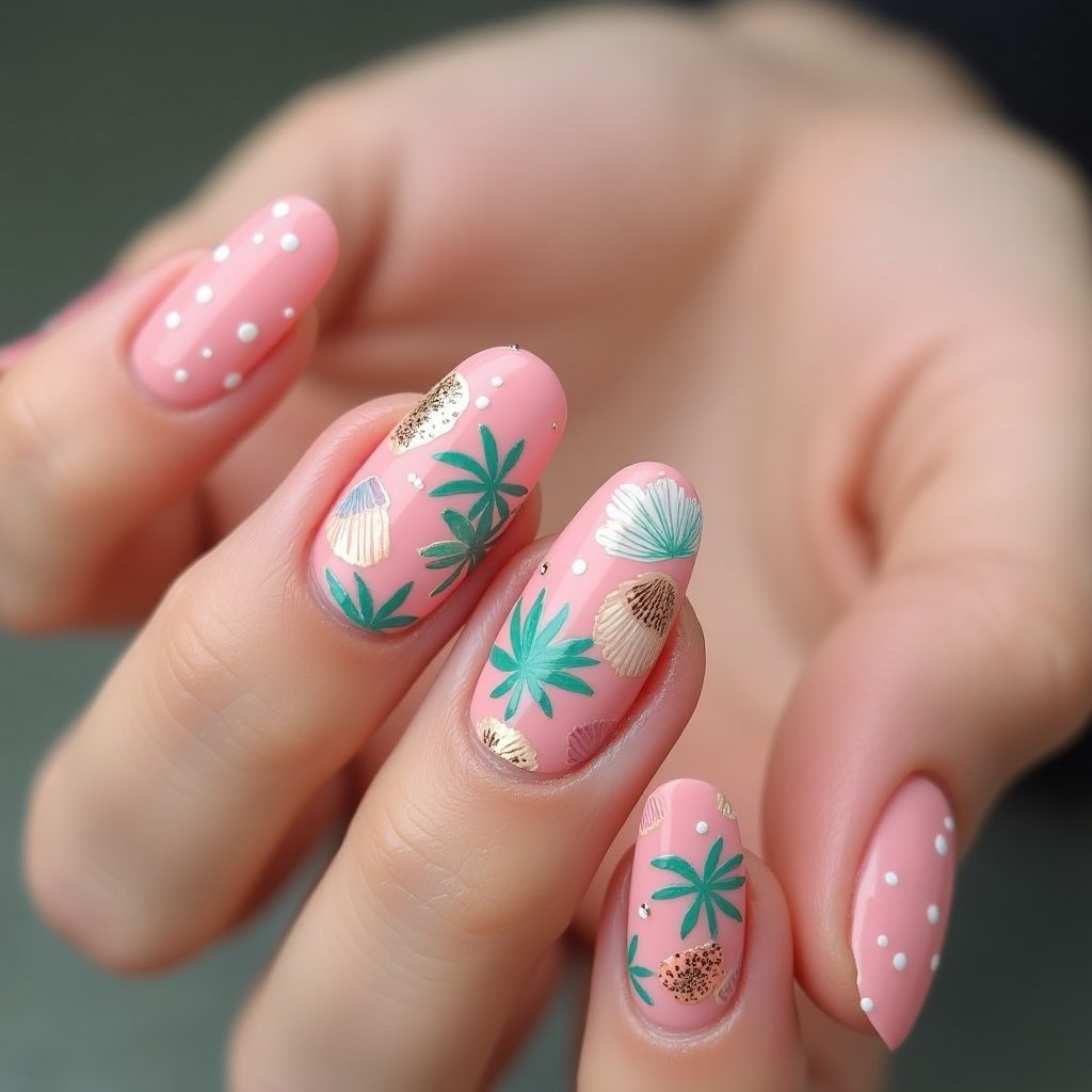Baby Pink Summer Nail Design