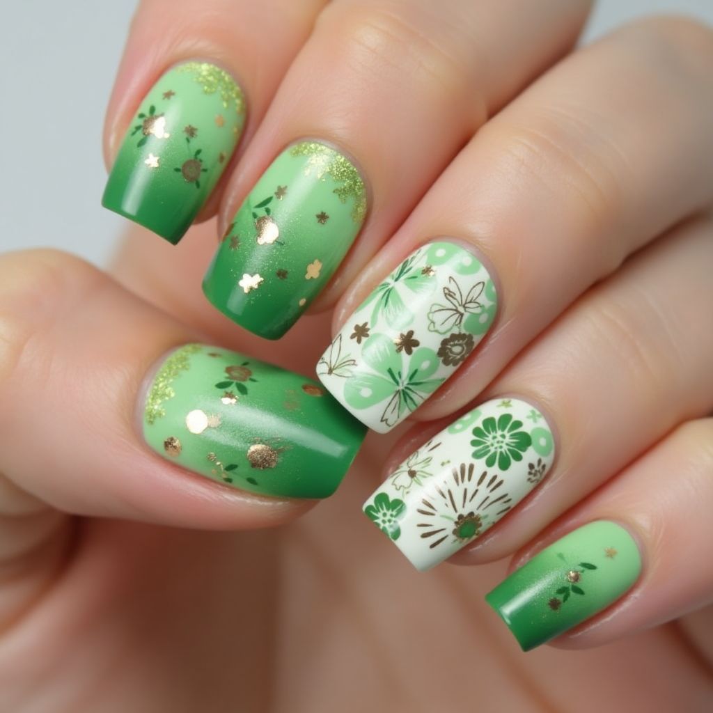 Green Spring Nail Design