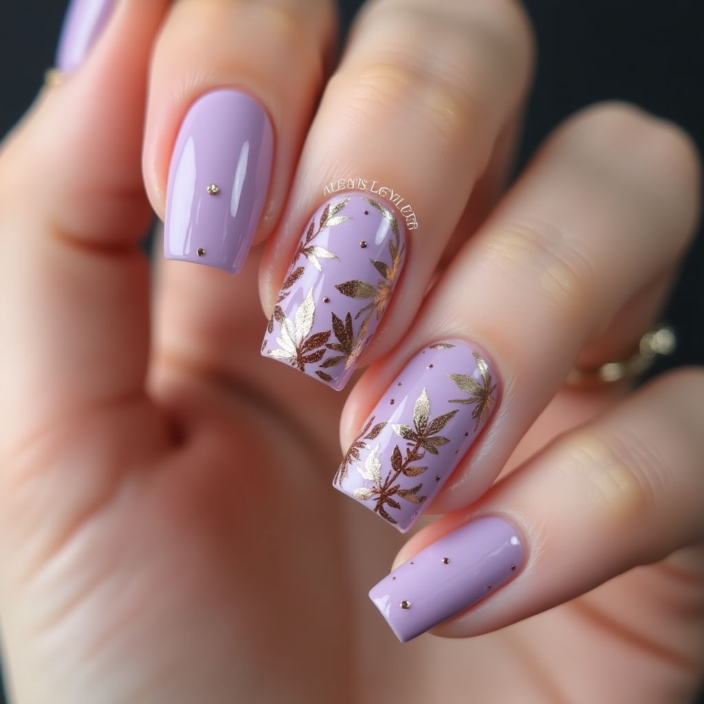 Lilac Autumn Nail Design