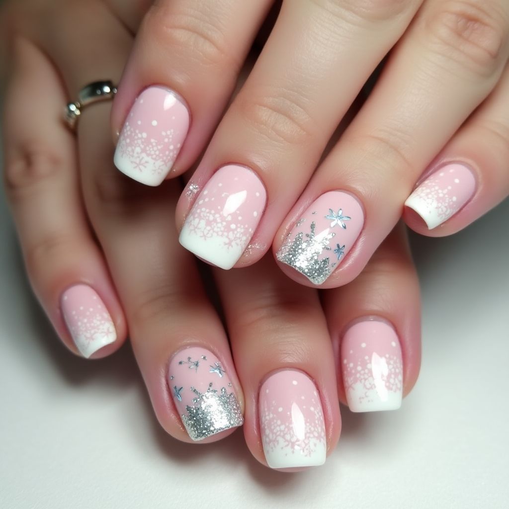 Baby Pink Winter Nail Design