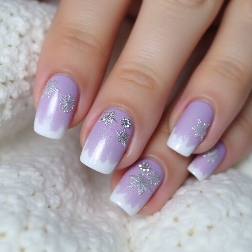 Lilac Winter Nail Design
