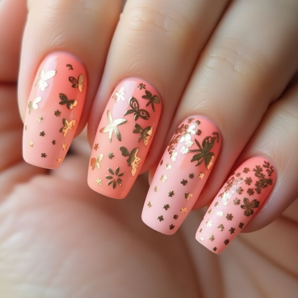 Coral Spring Nail Design