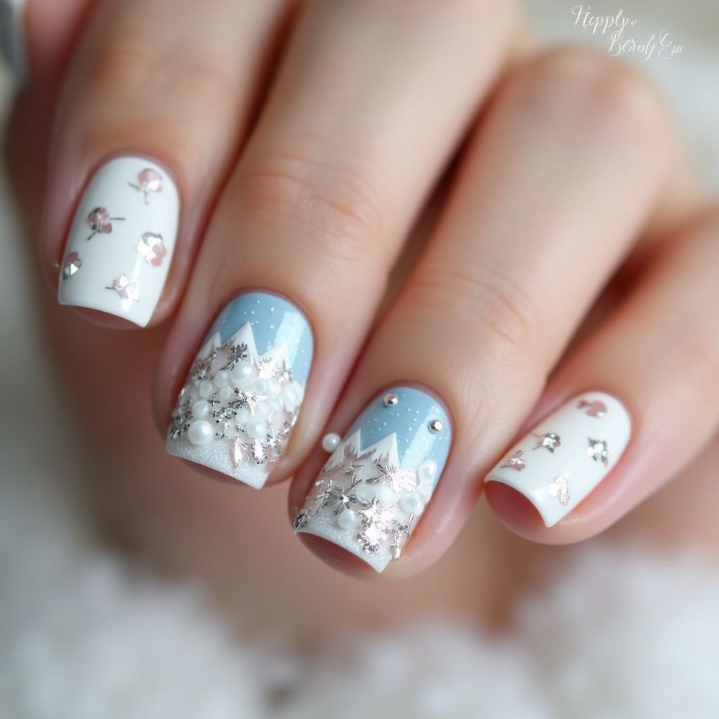 White Winter Nail Design