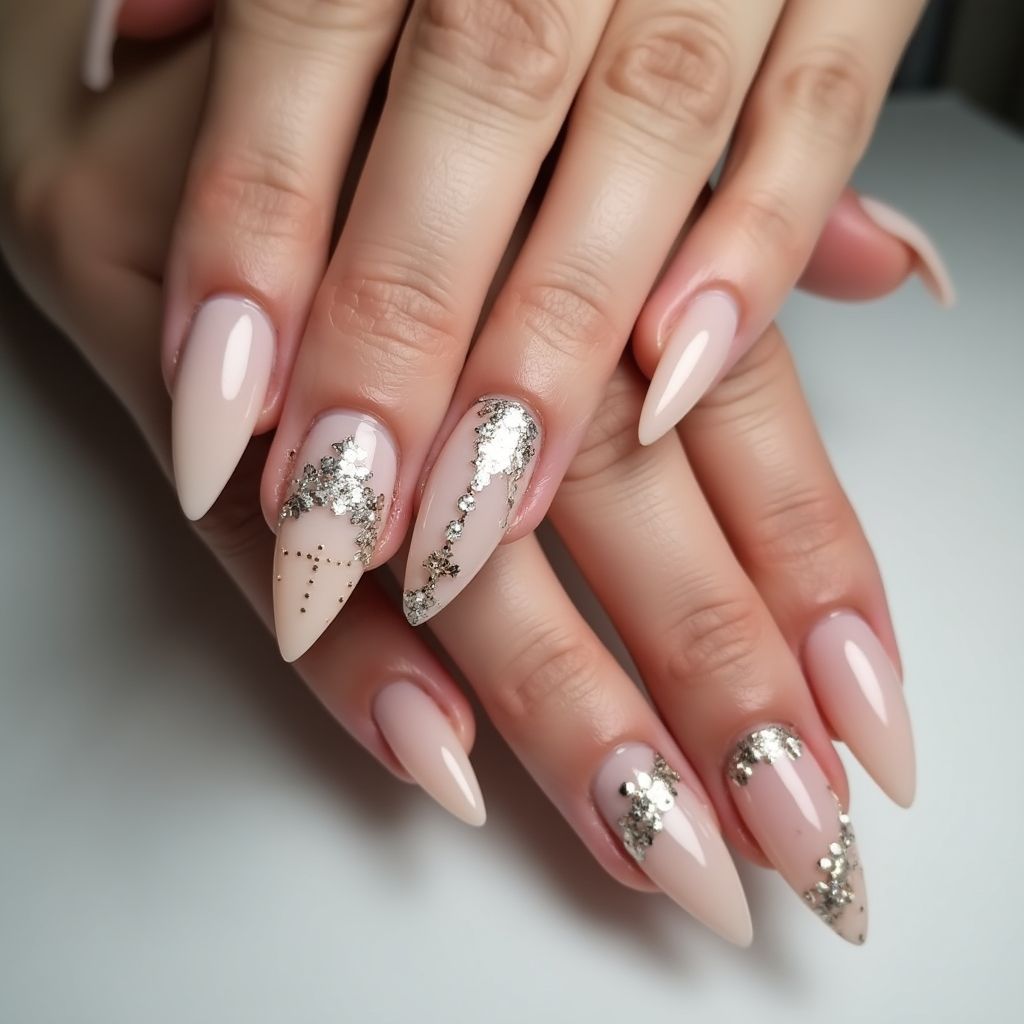Nude Stiletto Nail Design