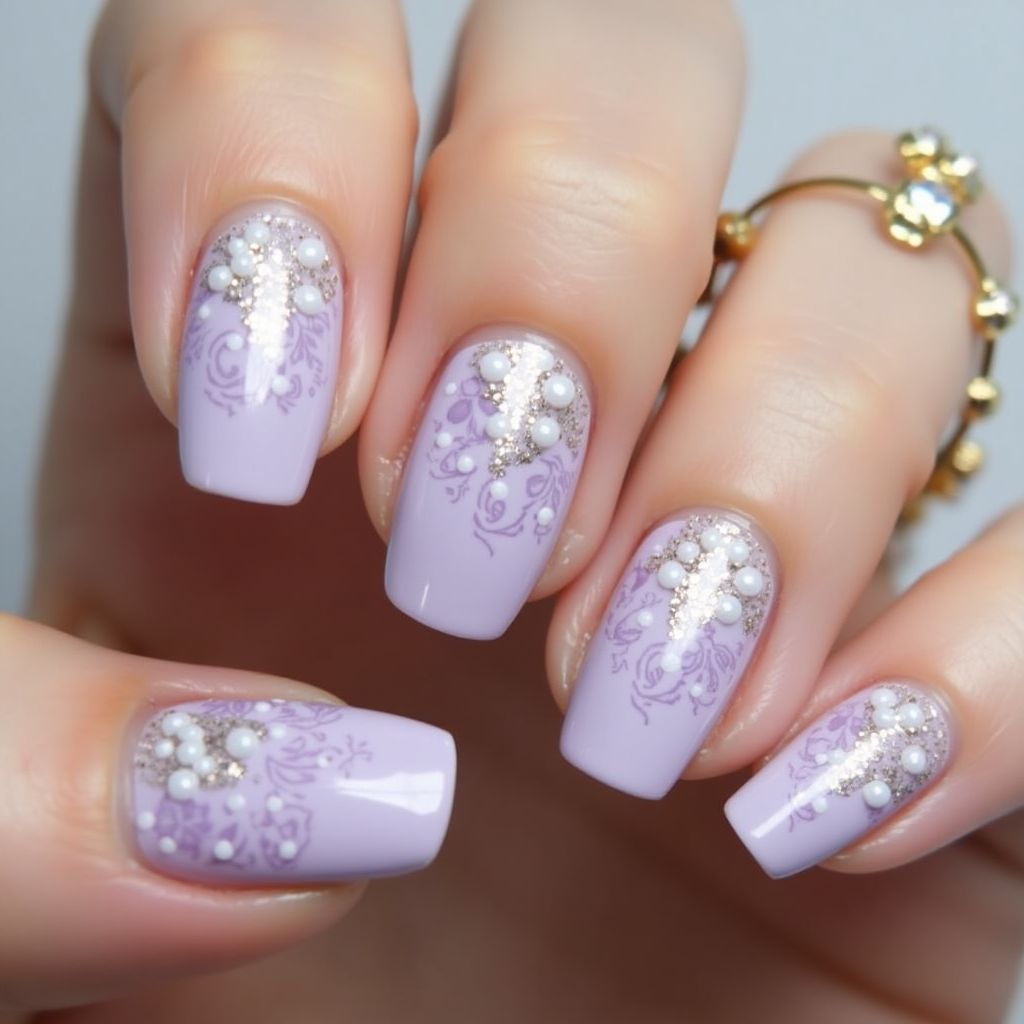 Lilac Round Nail Design