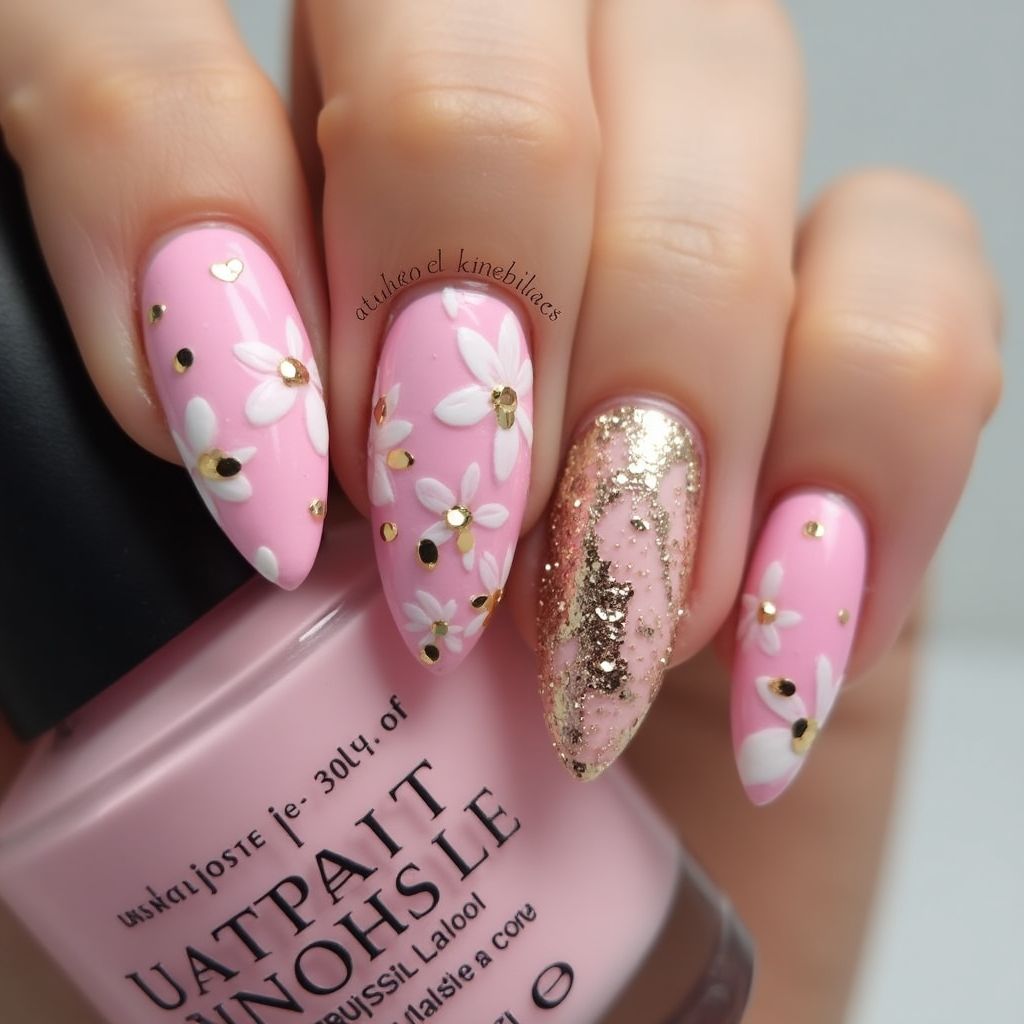 Pink Stiletto Nail Design