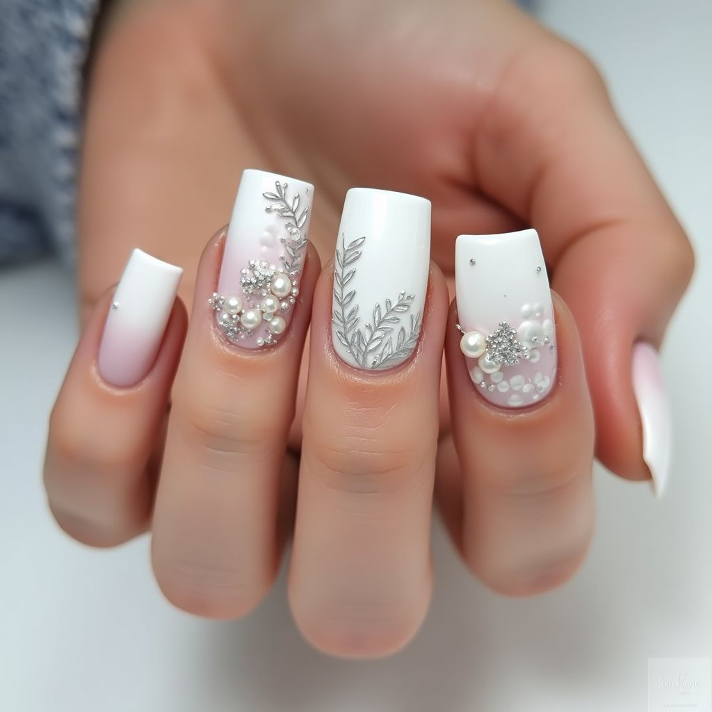 White Square Nail Design