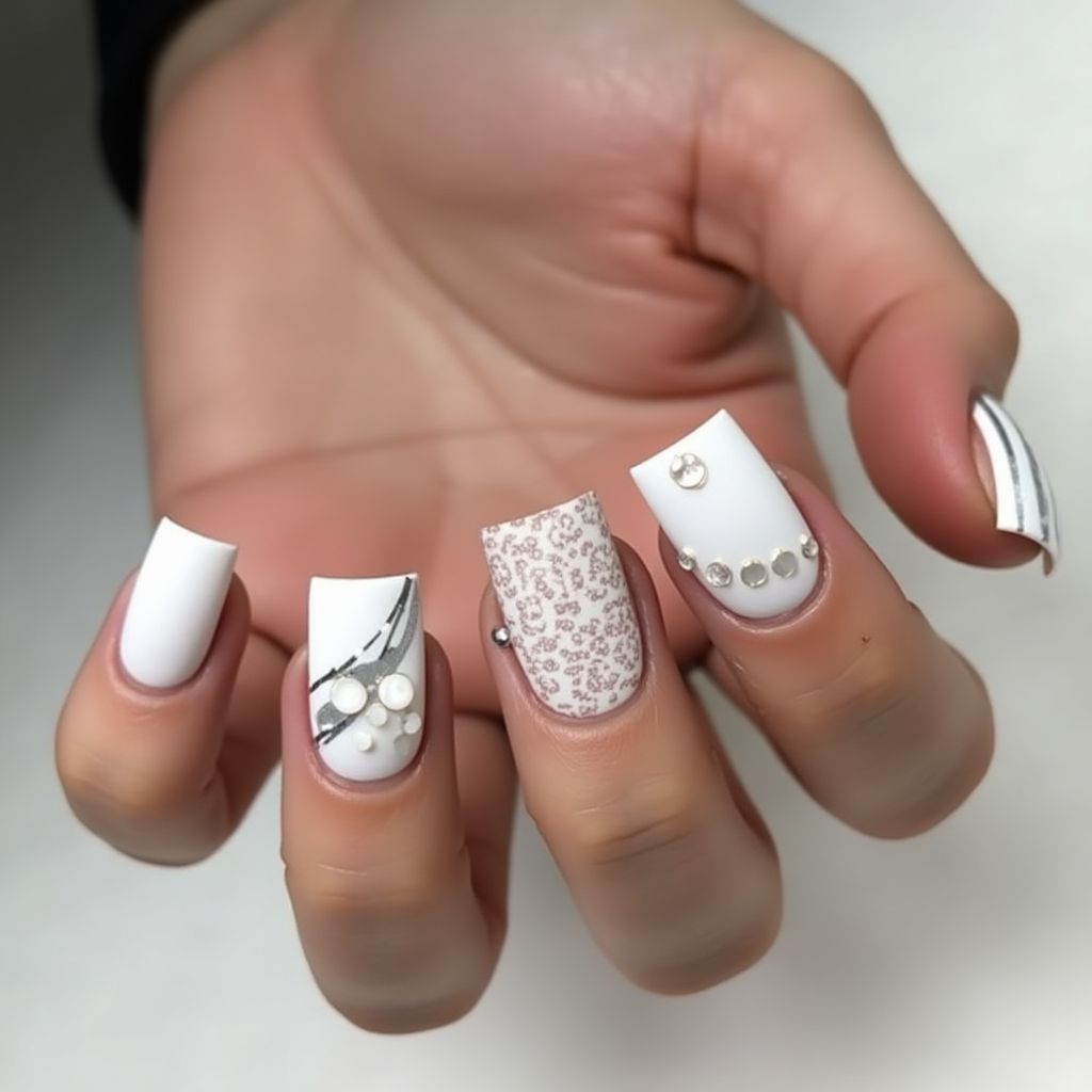 White Square Nail Design