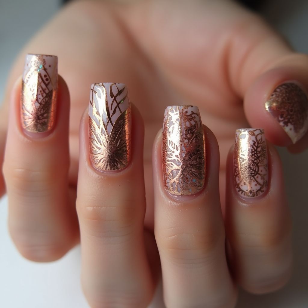 Copper Square Nail Design