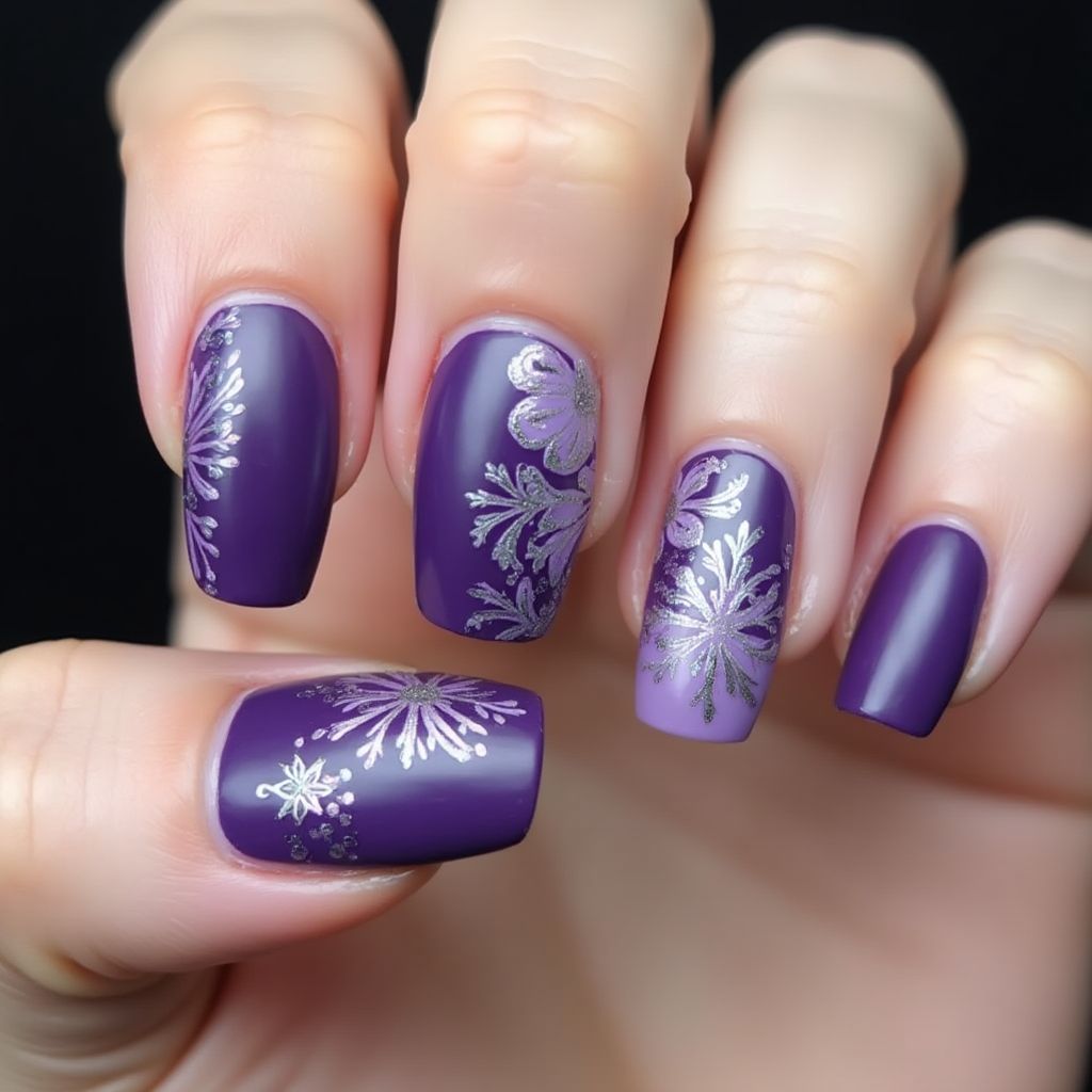 Purple Stiletto Nail Design
