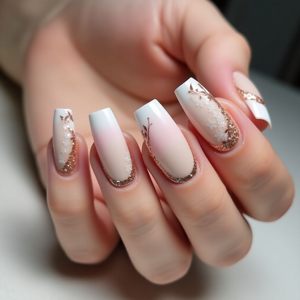 Nude Coffin Nail Design