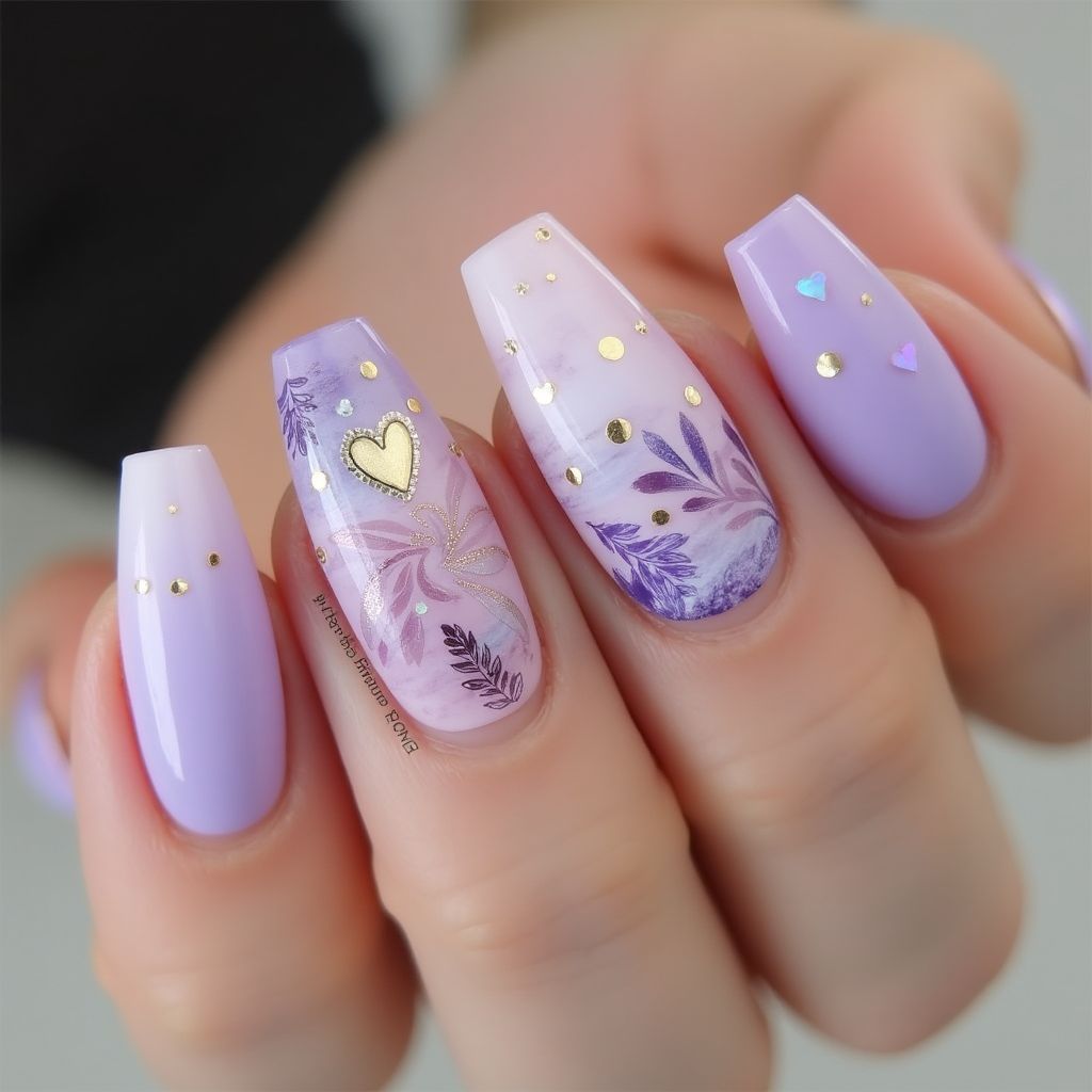 Pastel Purple Stiletto Nail Design