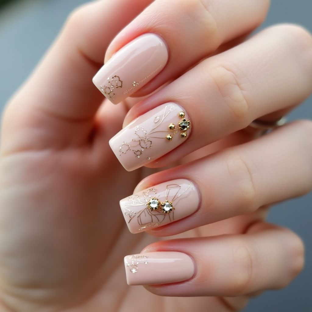 Nude Square Nail Design