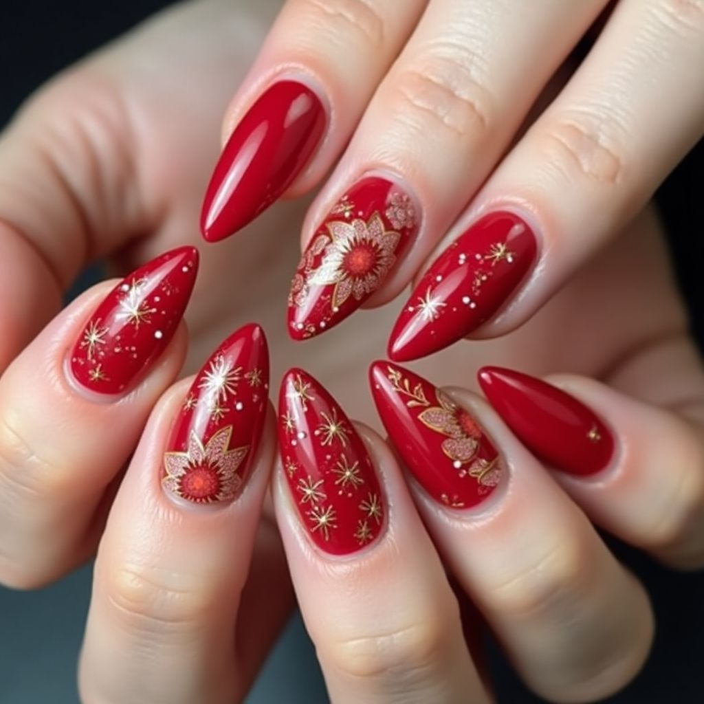 Red Stiletto Nail Design